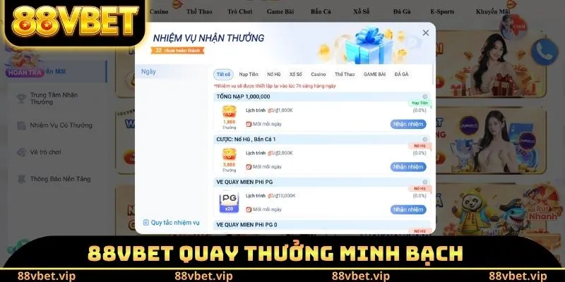 88vbet quay thưởng minh bạch