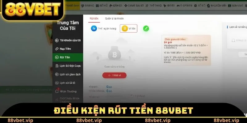 Điều kiện rút tiền 88vbet