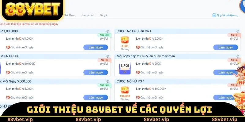 Giới thiệu 88vbet về các quyền lợi