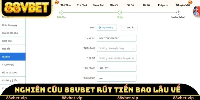 Nghiên cứu 88vbet rút tiền bao lâu về