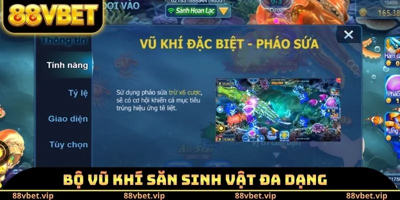 Bộ vũ khí săn sinh vật đa dạng