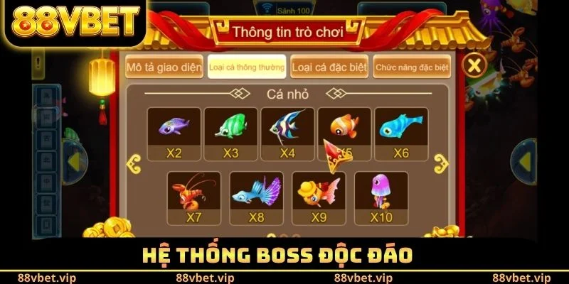 Hệ thống boss độc đáo